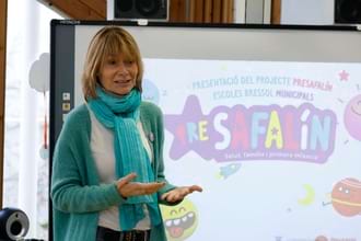 La presidenta de la Diputació de Barcelona, Lluïsa Moret, durant l'acte de presentació de PRESAFALIN