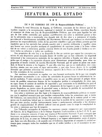 Llei 9 de febrer de 1939 de responsabilitats polítiques