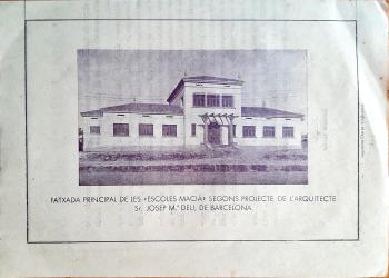 Programa de mà amb motiu de la inauguració de la nova escola de La Granada. 28 de gener de 1934. Arxiu Municipal.