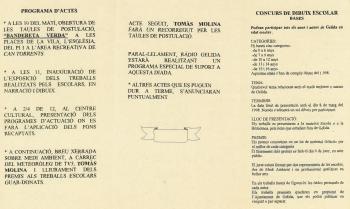 Revers del Programa d’Actes del Dia Internacional del Medi Ambient, 1998, Gelida. Arxiu Municipal de Gelida.