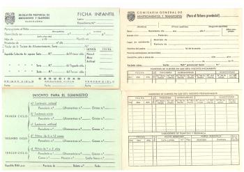 Cartilles de racionament individuals d’adults i infants, 1949. Moià, Arxiu Municipal de Moià.