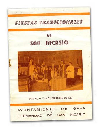 Portada del programa de la Festa Major de Sant Nicasi. Any 1963. AMG.