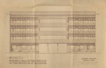 Projecte de construcció d’un nou pavelló per a infància en la Casa de Maternitat (Pavelló Cambó), 1953. AGDB. Fons: Diputació de Barcelona. Autoria: Manuel Baldrich. E-293, exp. 2.